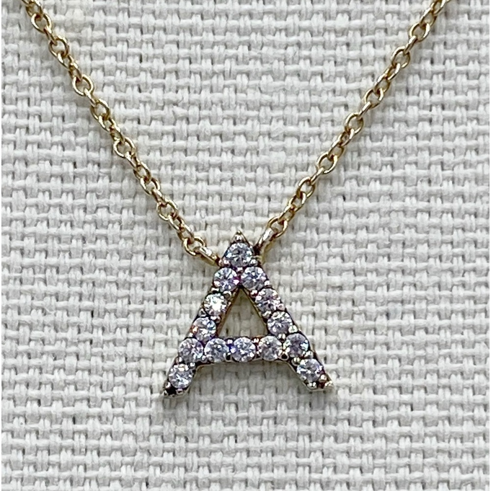 Initial Necklace 925 Sterling Silver Letter Necklace Vermeil Gold Plated Vintage